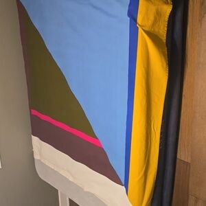 West Elm Color Block Fabric Shower Curtain 100 Percent Cotton